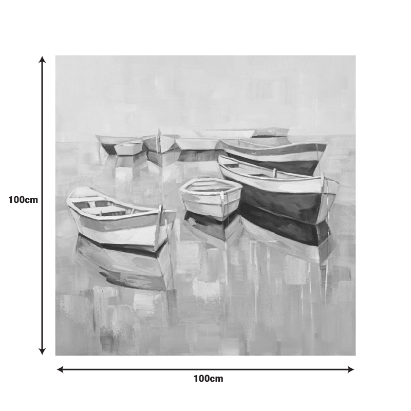 Πίνακας σε καμβά Boatty Ι Inart 100x3x100εκ 2