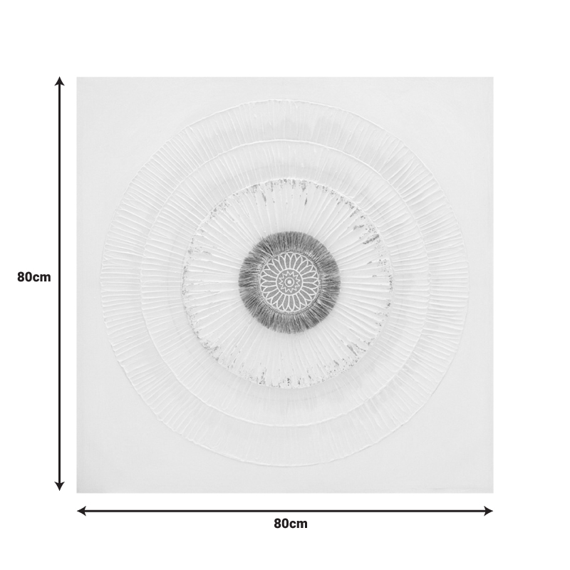 Πίνακας σε καμβά Circled 3D Inart 80x3x80εκ 2