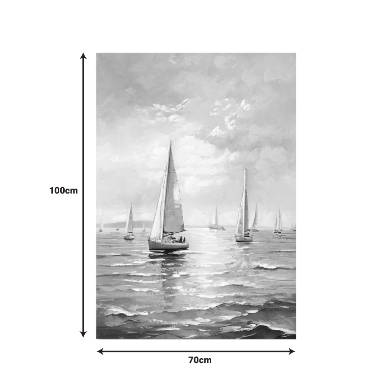 Πίνακας σε καμβά Sailsy I Inart 70x3x100εκ 2