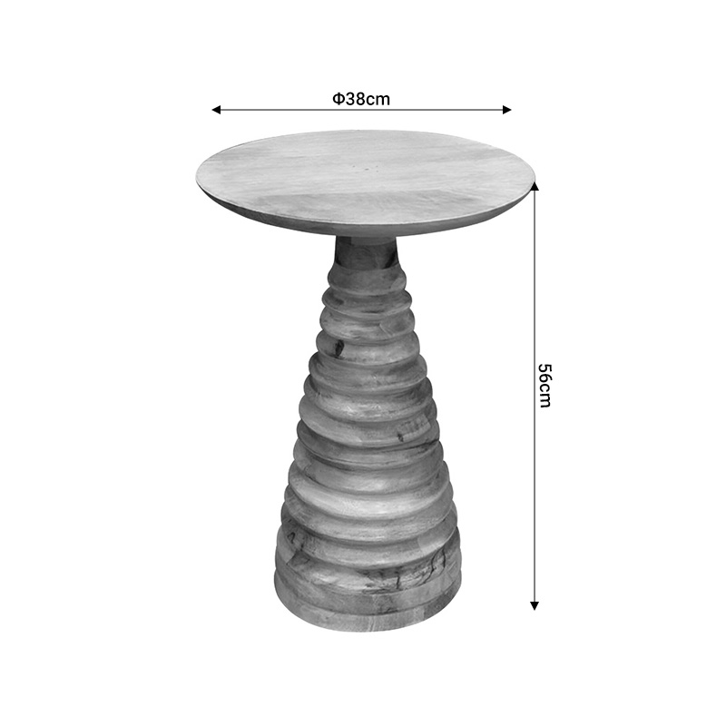 Βοηθητικό τραπέζι Souler Inart φυσικό μασίφ mango ξύλο Φ38x56εκ 4