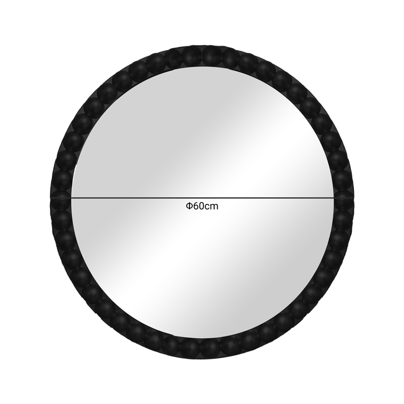 Καθρέπτης Mebel Inart μαύρο pp Φ60x3.5εκ 2