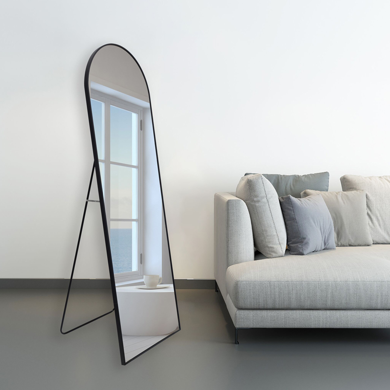 Καθρέπτης Lorens I pakoworld μαύρο αλουμίνιο 60x40x160εκ 2