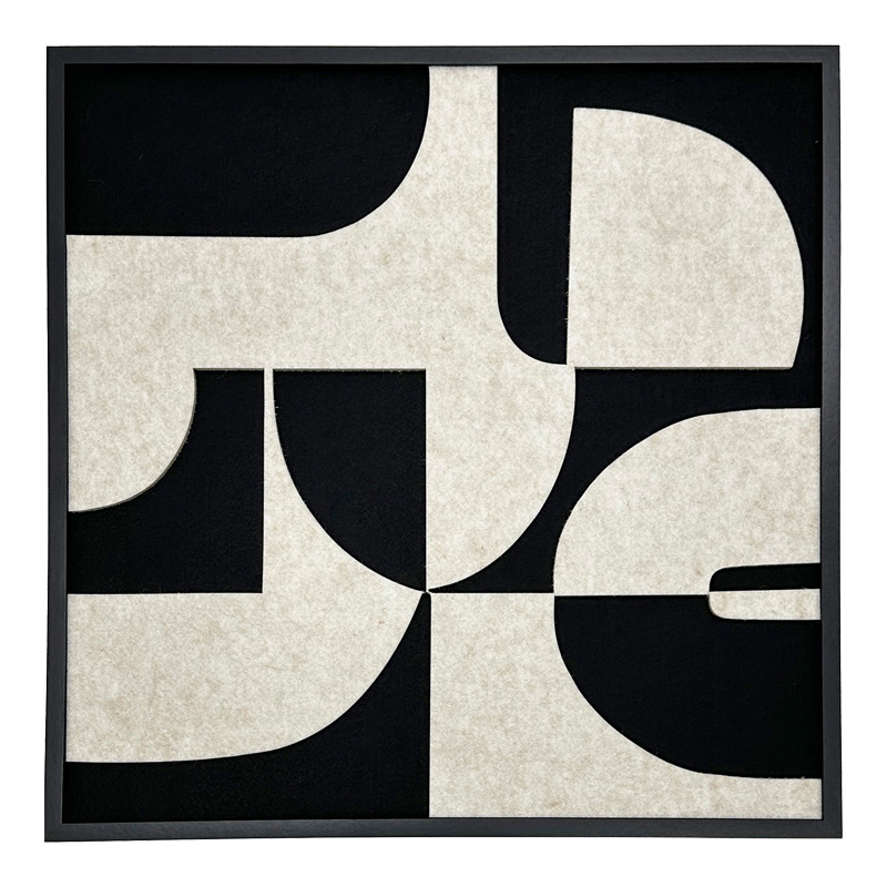 Πίνακας με πλαίσιο Jeire pakoworld μαύρο-λευκό 62x2.5x62εκ 1