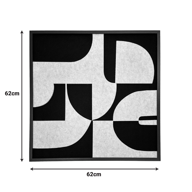 Πίνακας με πλαίσιο Jeire pakoworld μαύρο-λευκό 62x2.5x62εκ 2