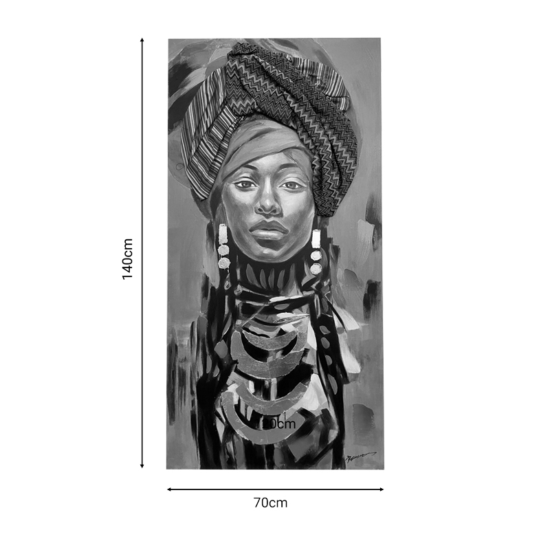Πίνακας σε καμβά Afro 3D Inart 70x3x140εκ 2