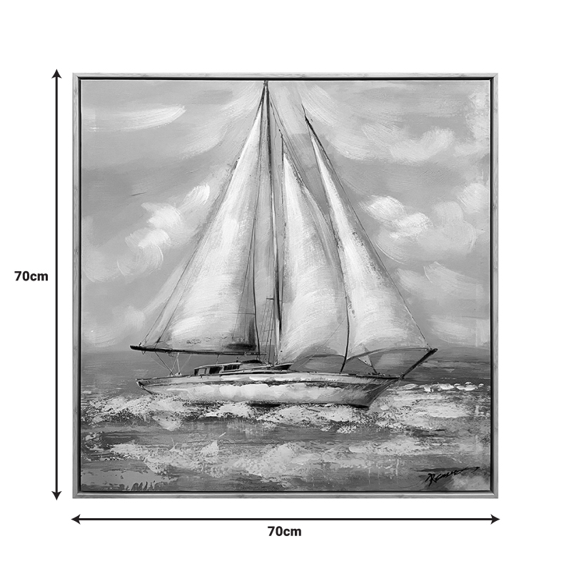 Πίνακας σε καμβά Siedo I Inart με πλαίσιο 70x3.5x70εκ 2