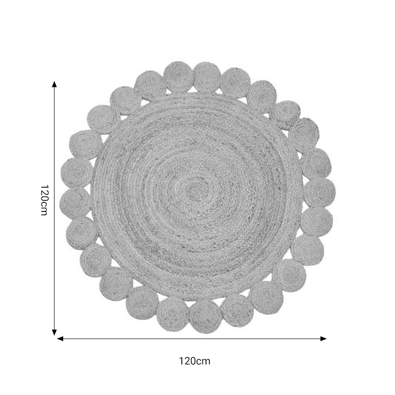 Χαλί Voni Inart φυσικό γιούτα Φ120x1εκ 3