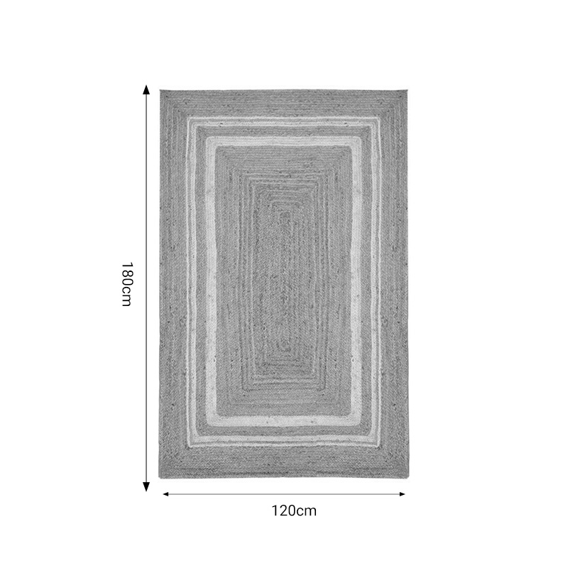 Χαλί Mazir Inart μπεζ-εκρού γιούτα 120x180x1εκ 3