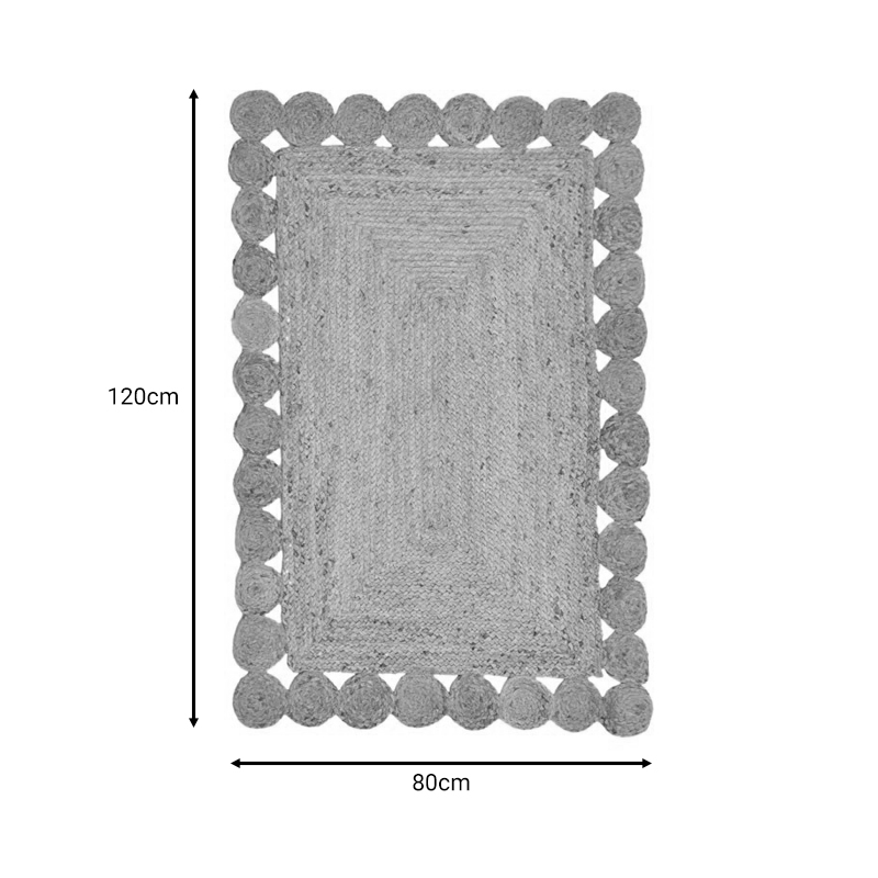 Χαλί Doze Inart μπεζ 100% γιούτα 120x80x1εκ 3