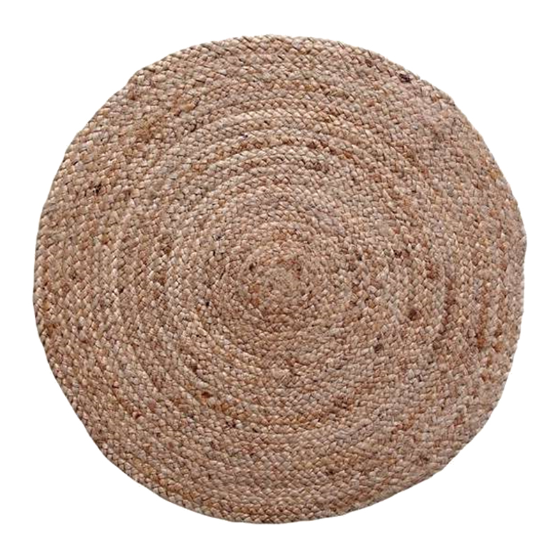 Χαλί Solon Inart μπεζ γιούτα 120x120x1εκ 1