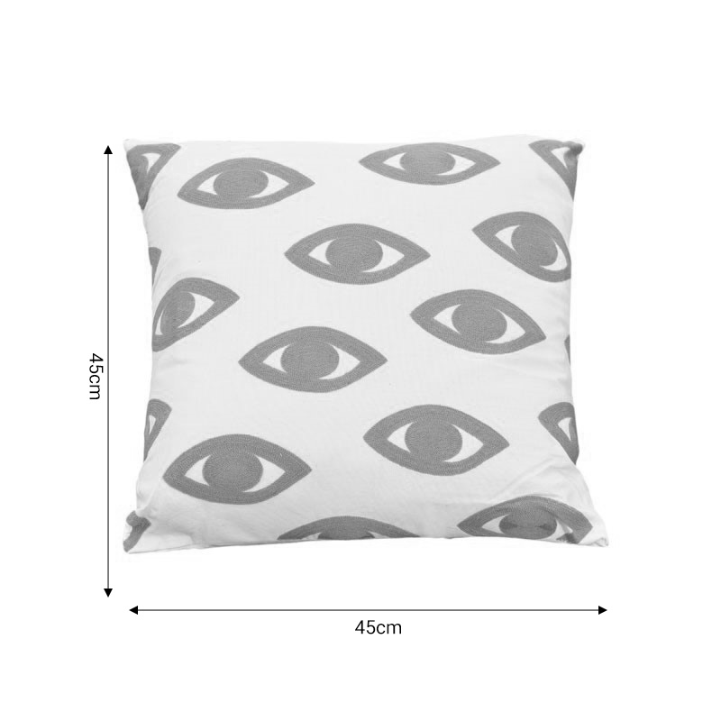 Μαξιλάρι Eyes Inart φυσικό-λευκό ύφασμα 45x45x2.5εκ 4