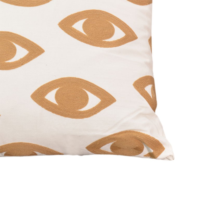 Μαξιλάρι Eyes Inart φυσικό-λευκό ύφασμα 60x60x2.5εκ 3