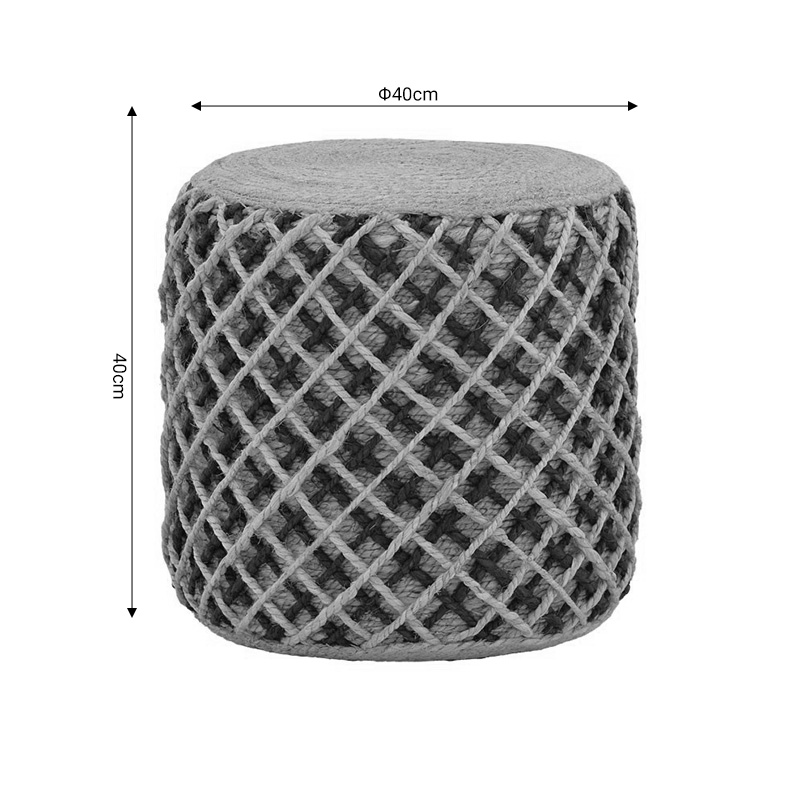 Σκαμπό Nelly Inart φυσικό 100% γιούτα 40x40x40εκ 4