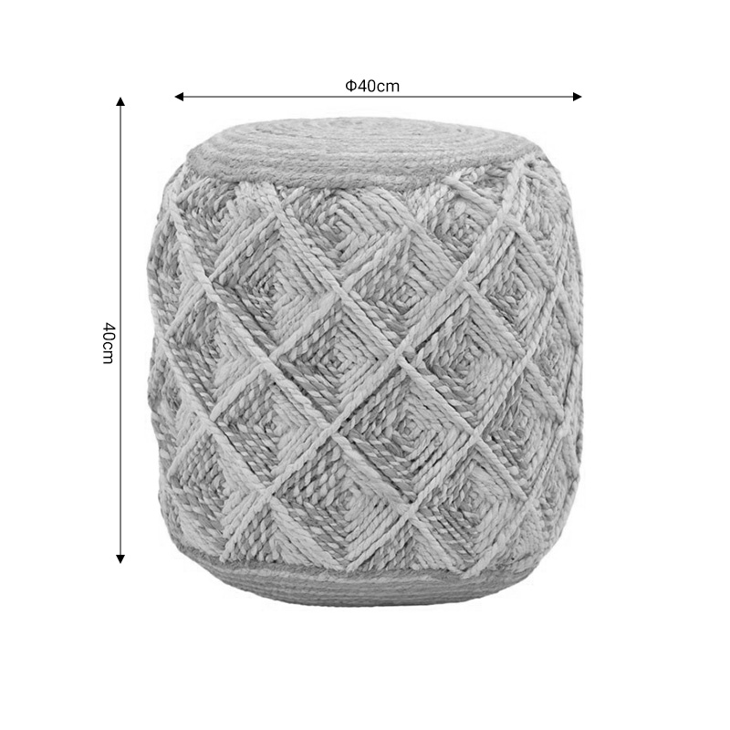 Σκαμπό Yton Inart μπεζ 100% γιούτα 40x40x40εκ 4