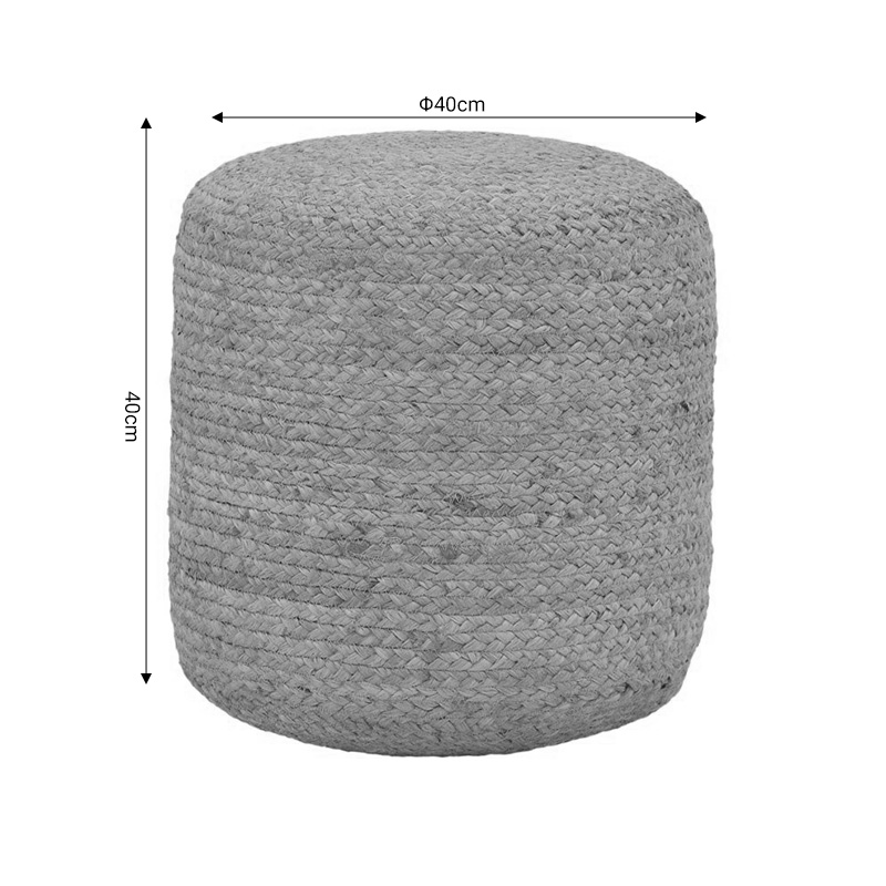 Σκαμπό Ovious Inart μπεζ 100% γιούτα 40x40x40εκ 4