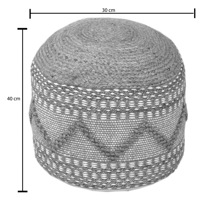 Σκαμπό-πουφ Pallo Inart γιούτα-βαμβάκι σε φυσική απόχρωση Φ40x30εκ 3