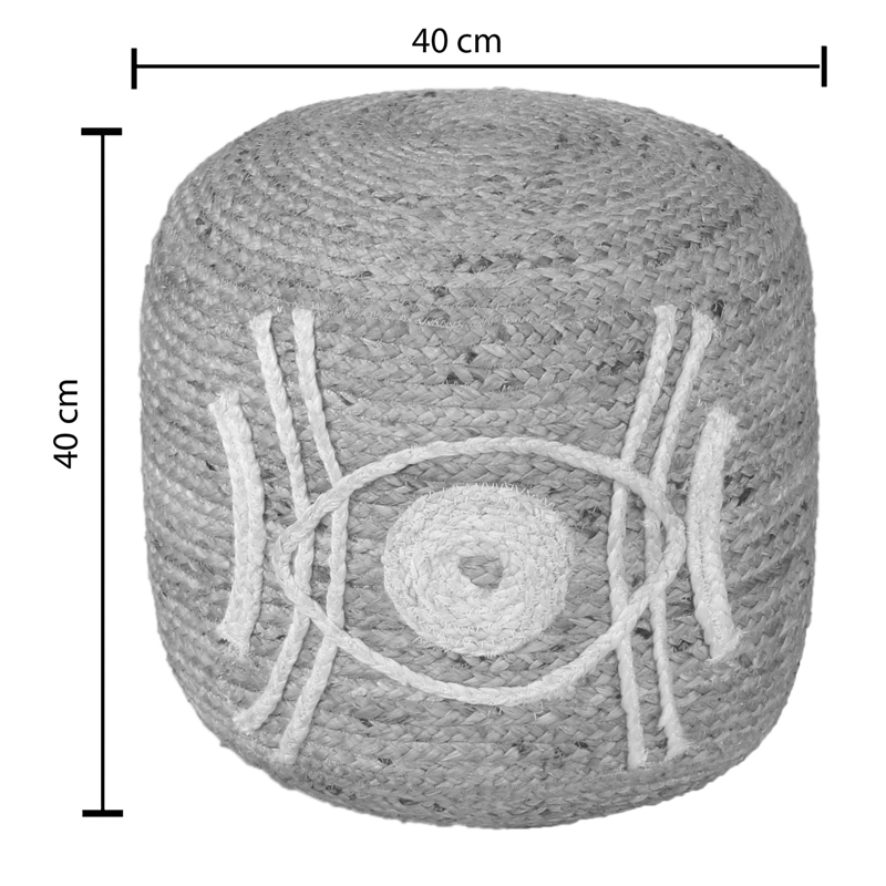 Σκαμπό-πουφ Bono Inart γιούτα σε φυσική απόχρωση Φ40x45εκ 4