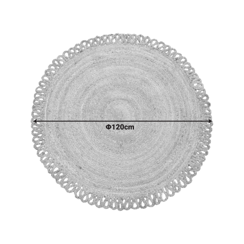 Χαλί Prejo Inart γιούτα σε φυσική απόχρωση Φ120x1εκ 2
