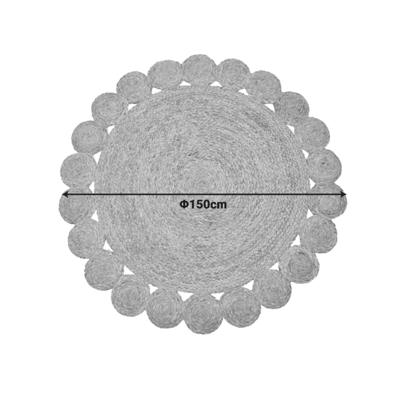 Χαλί Voni Inart φυσικό γιούτα Φ150x1εκ 2