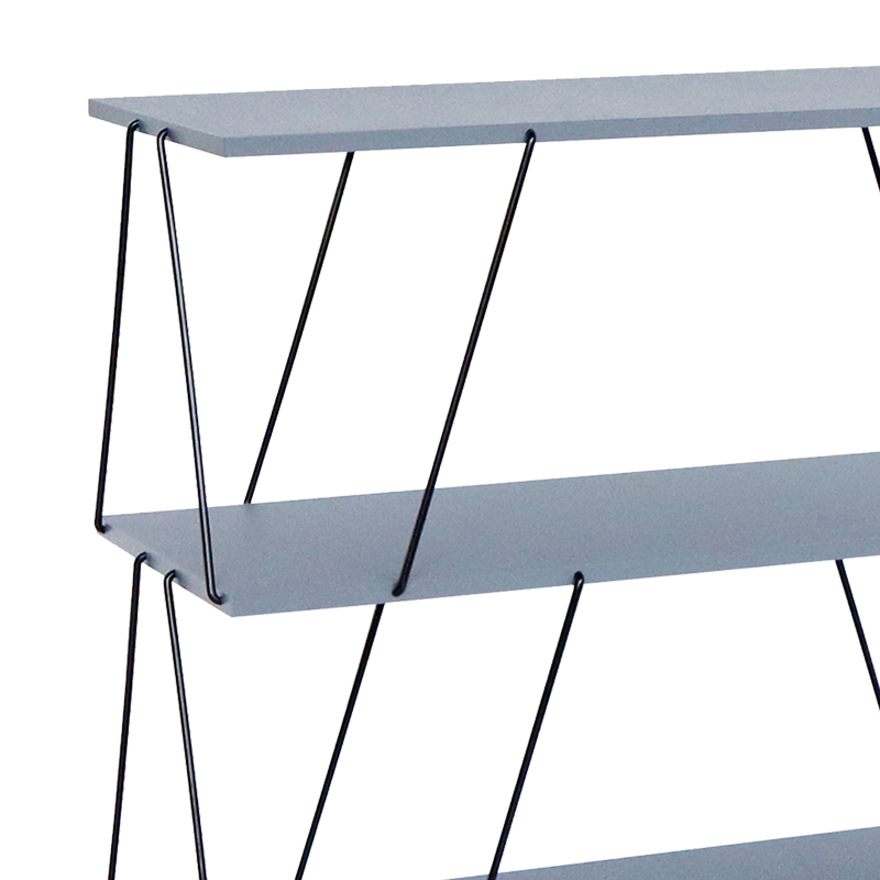 Βοηθητικό τραπέζι-ραφιέρα Tars pakoworld γκρι-μαύρο 120x30x90εκ 3