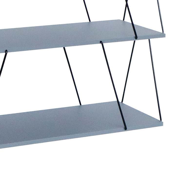 Βοηθητικό τραπέζι-ραφιέρα Tars pakoworld γκρι-μαύρο 120x30x90εκ 4