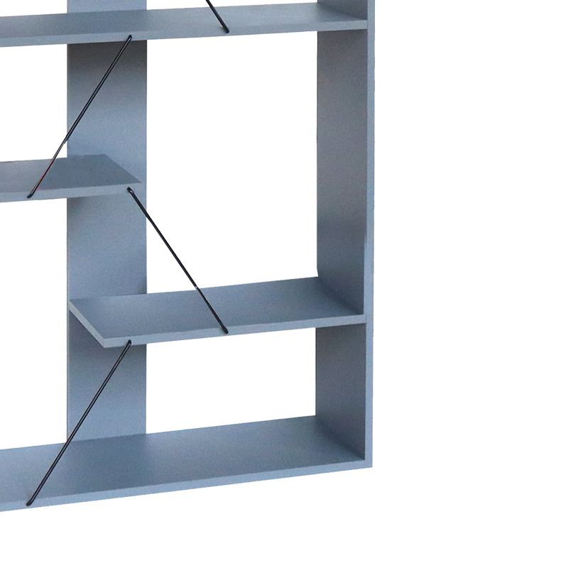 Βιβλιοθήκη Tars pakoworld γκρι-μαύρο 84x25.5x154.5εκ 4