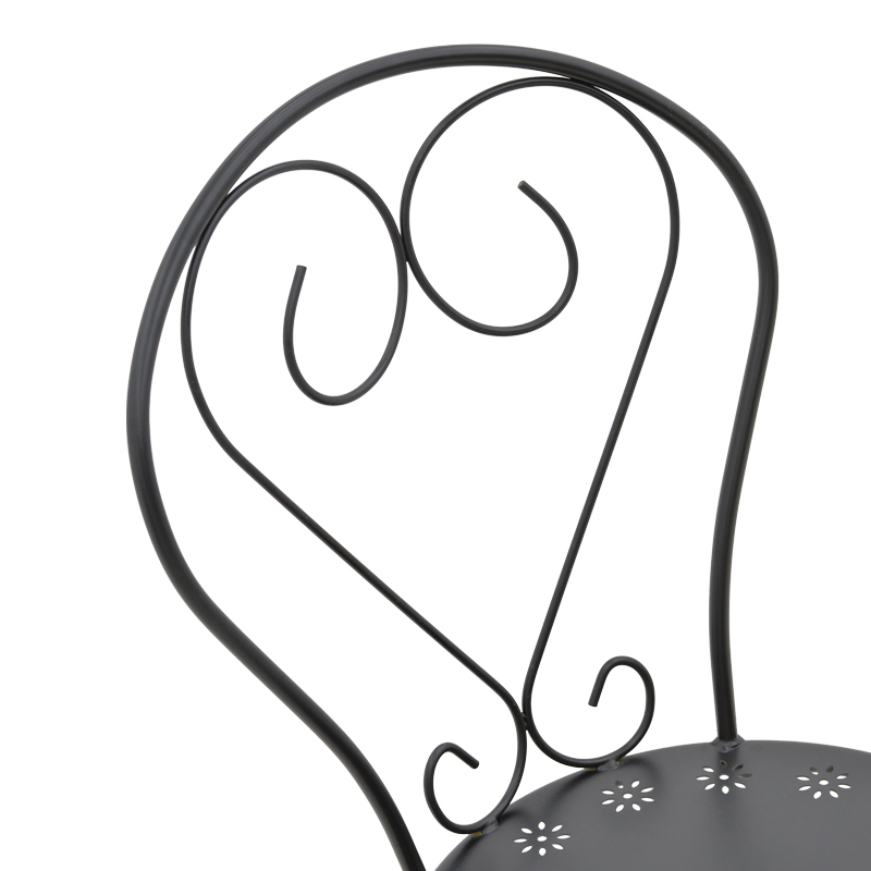 Καρέκλα Chari pakoworld στοιβαζόμενη μαύρο μέταλλο 49x55x90εκ 6