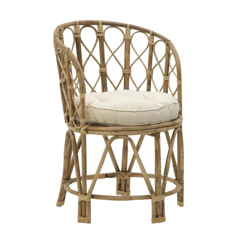 Πολυθρόνα Rostan Inart φυσικό rattan με μαξιλάρι 51x50x80εκ 1