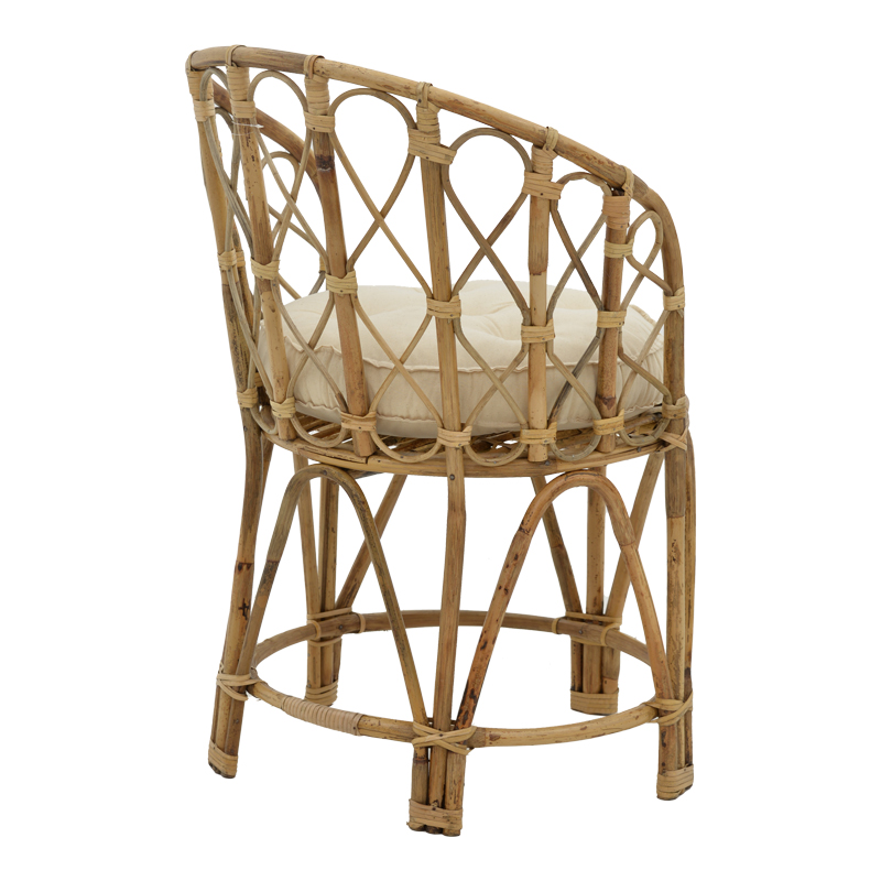 Πολυθρόνα Rostan Inart φυσικό rattan με μαξιλάρι 51x50x80εκ 3