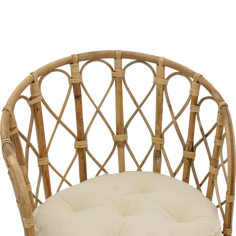 Πολυθρόνα Rostan Inart φυσικό rattan με μαξιλάρι 51x50x80εκ 6
