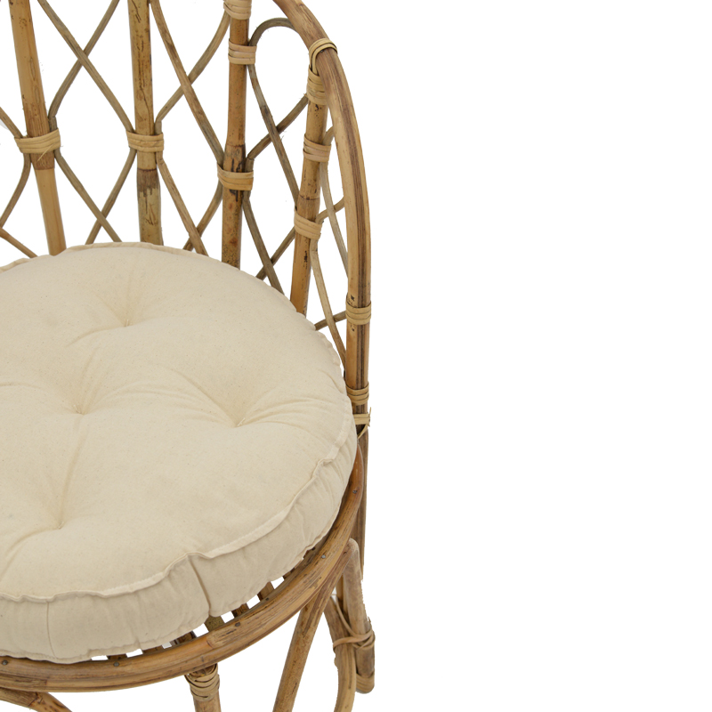 Πολυθρόνα Rostan Inart φυσικό rattan με μαξιλάρι 51x50x80εκ 7