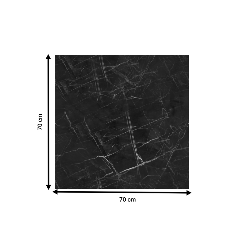 Επιφάνεια τραπεζιού Saran pakoworld τ.Werzalit μαύρο μαρμάρου 70x70εκ 2
