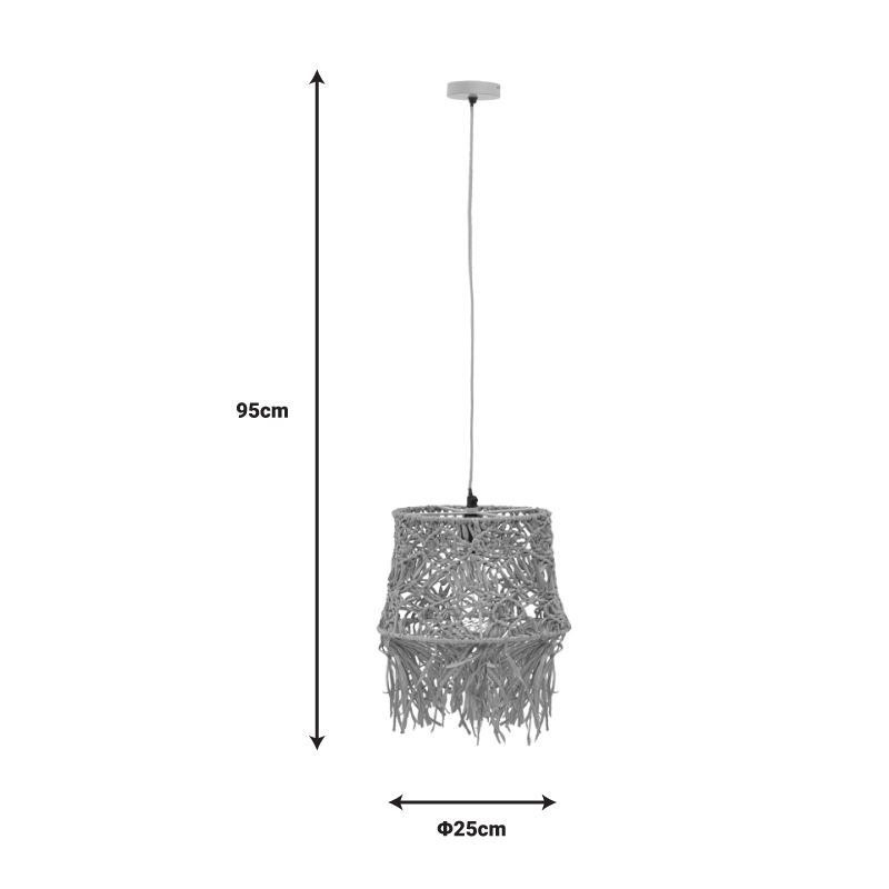Φωτιστικό οροφής Rapom Inart E27 φυσικό Φ25x95εκ 4