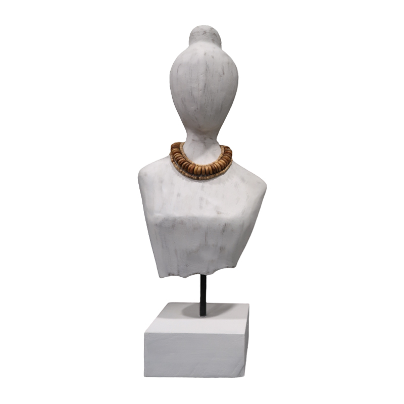 Προτομή Kasma II Inart λευκό μάνγκο ξύλο-μέταλλο 18x12x43εκ 1