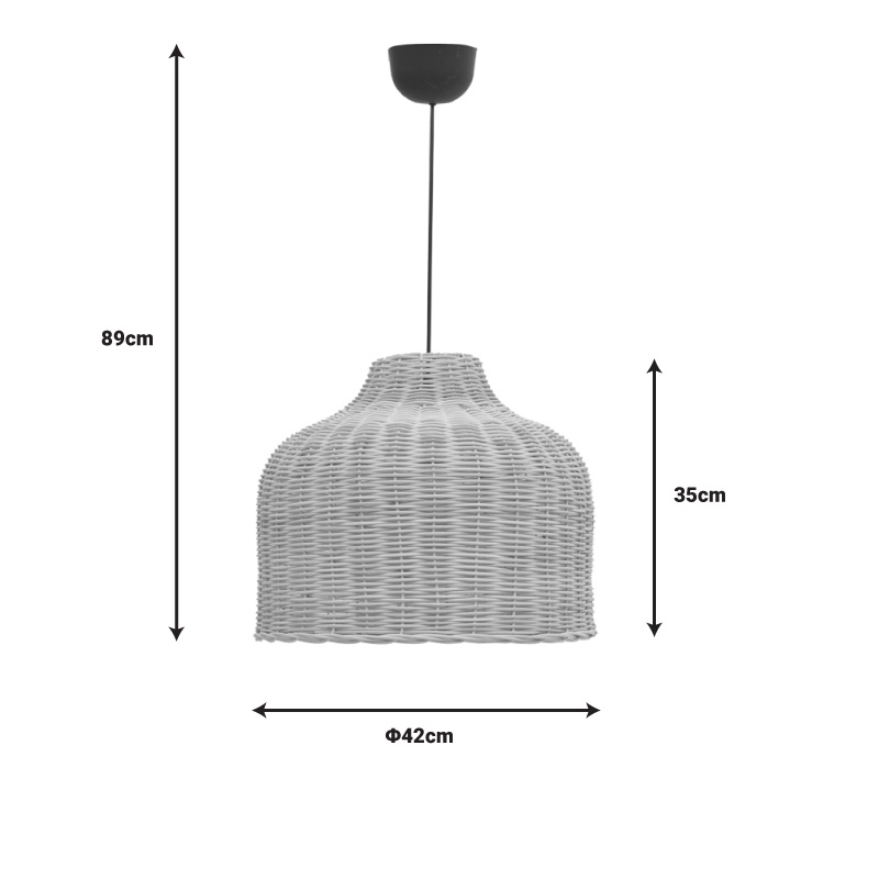 Φωτιστικό οροφής Ziquel Inart rattan σε φυσική απόχρωση Φ42x89εκ 3