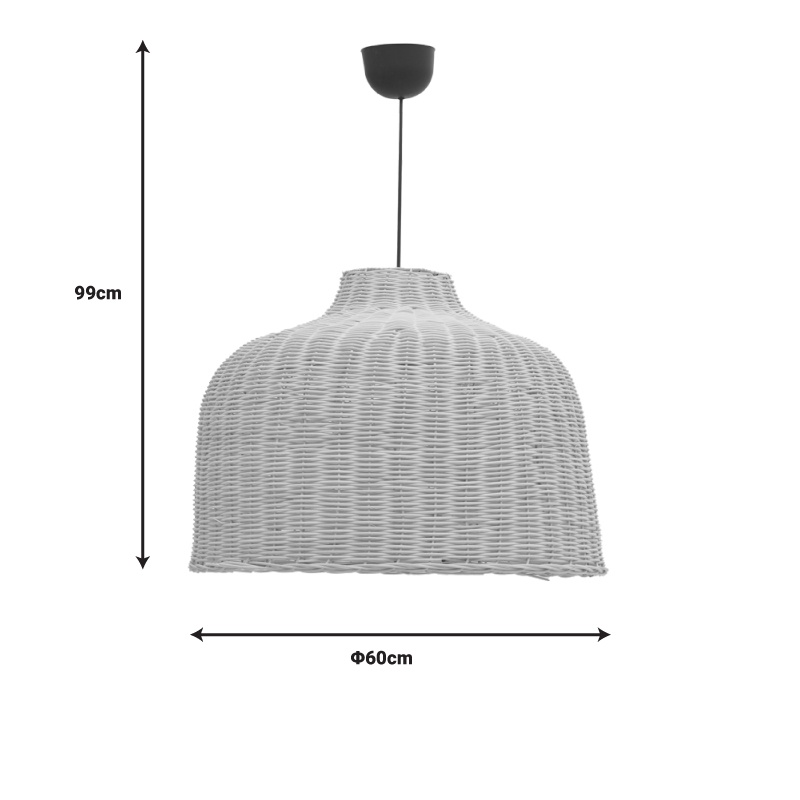 Φωτιστικό οροφής Ziquel Inart rattan σε φυσική απόχρωση Φ60x99εκ 3