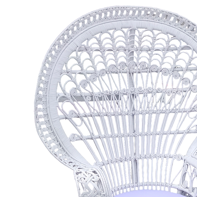 Πολυθρόνα Dorothy Inart με λευκό μαξιλάρι-λευκό rattan 115x53x147εκ 4