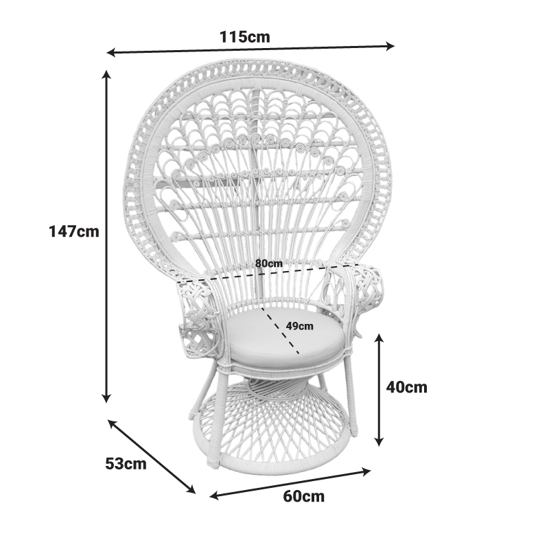 Πολυθρόνα Dorothy Inart με μπεζ μαξιλάρι-φυσικό rattan 115x53x147εκ 3