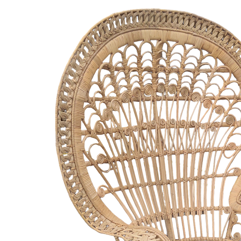 Πολυθρόνα Dorothy Inart με μπεζ μαξιλάρι-φυσικό rattan 115x53x147εκ 4