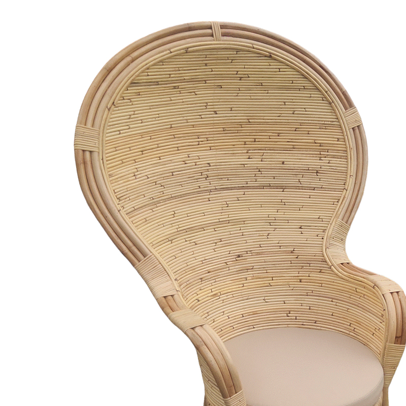 Πολυθρόνα Rea Inart με μπεζ μαξιλάρι-φυσικό rattan 92x75x140εκ 5