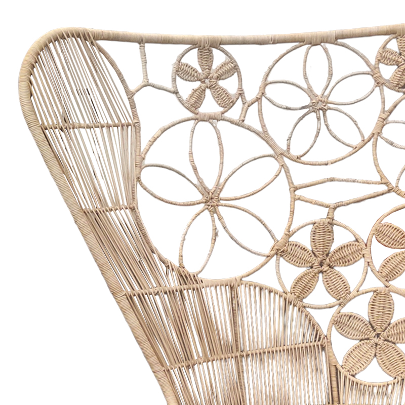 Πολυθρόνα Jake Inart με μπεζ μαξιλάρι-φυσικό rattan 110x86x145εκ 4