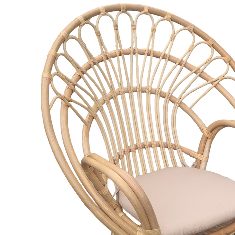 Πολυθρόνα Boloni Inart με μπεζ μαξιλάρι-φυσικό rattan 96x70x120εκ 5