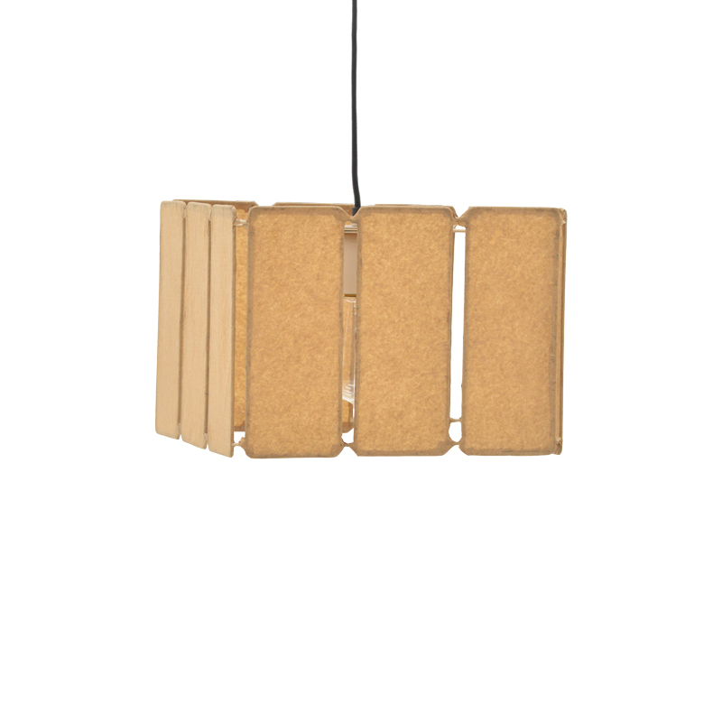 Φωτιστικό οροφής Boxfo Inart καφέ press papier-μέταλλο 32x32x123εκ 1