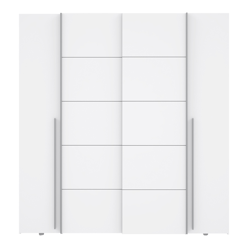 Ντουλάπα ρούχων Lamore pakoworld τετράφυλλη λευκό μελαμίνης 200x61.5x210.5εκ 3