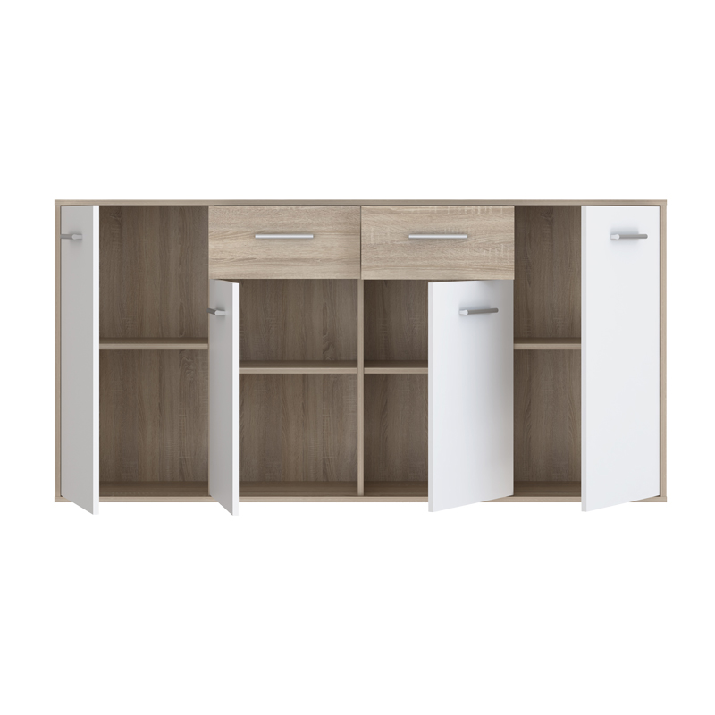 Μπουφές Drepen pakoworld μελαμίνη σε λευκό και sonoma χρώμα 162.3x34.2x81.7εκ 5