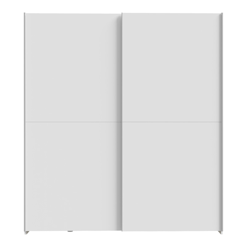 Ντουλάπα ρούχων Noez I pakoworld δίφυλλη με ράφια σε λευκή απόχρωση 170.5x61x190.5εκ 5
