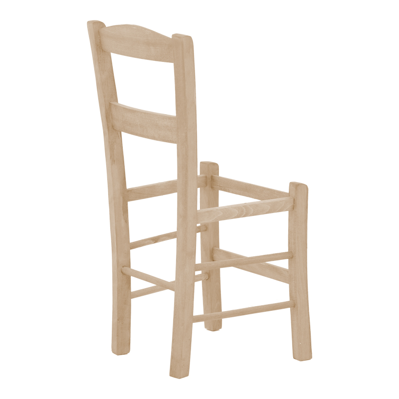 Καρέκλα καφενείου επιλοχία Syros pakoworld άβαφο ξύλο 42x40x89εκ 2