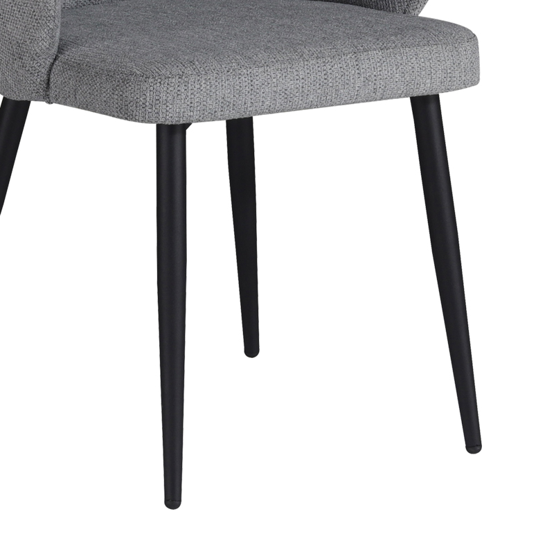 Πολυθρόνα Patya pakoworld ανοιχτό γκρι ύφασμα- πόδι μαύρο μέταλλο 56x61x82εκ 4
