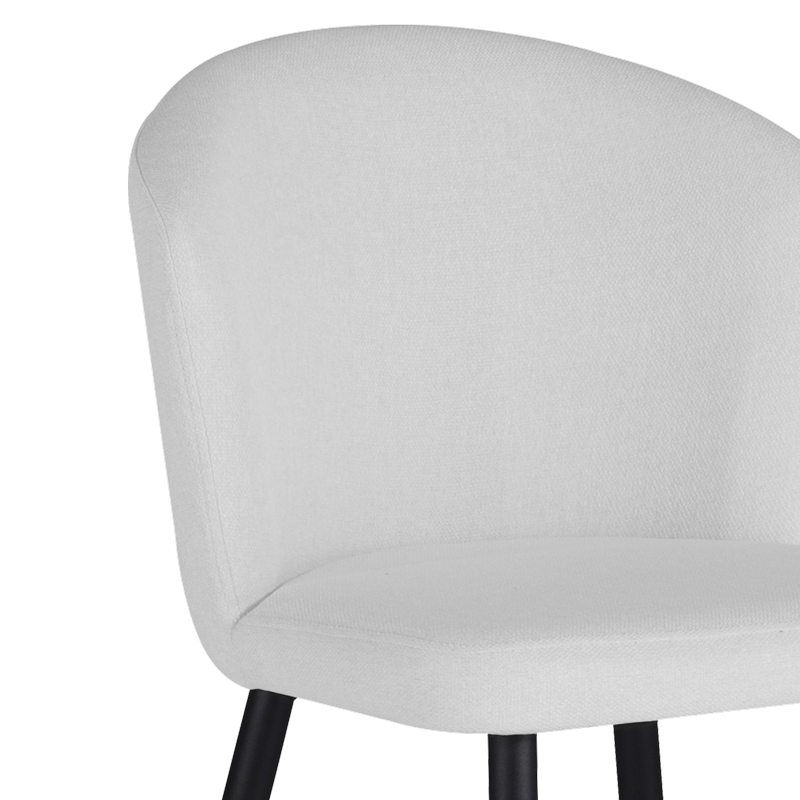 Καρέκλα Piyan pakoworld εκρού ύφασμα- πόδι μαύρο μέταλλο 55x58.5x80εκ 3