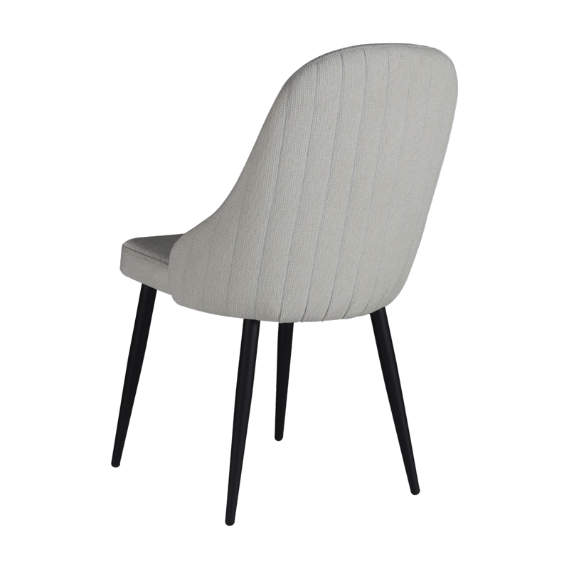 Καρέκλα Remis pakoworld κρεμ ύφασμα-πόδι μαύρο μέταλλο 49x61x91εκ 2